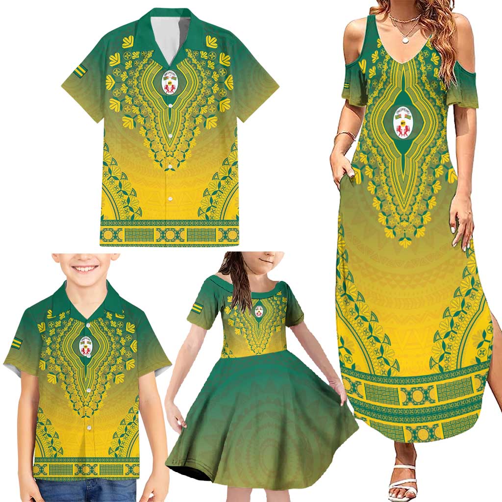 Personalized Togo African Dashiki Family Matching Summer Maxi Dress and Hawaiian Shirt - Wonder Print Shop
