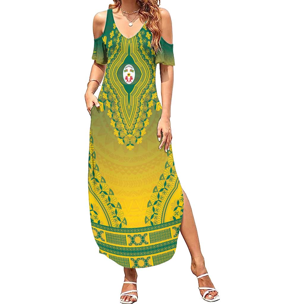 Personalized Togo African Dashiki Family Matching Summer Maxi Dress and Hawaiian Shirt - Wonder Print Shop