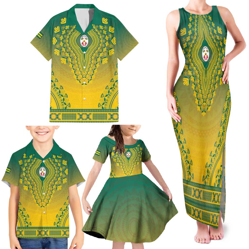 Personalized Togo African Dashiki Family Matching Tank Maxi Dress and Hawaiian Shirt - Wonder Print Shop