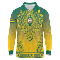Personalized Togo African Dashiki Long Sleeve Polo Shirt - Wonder Print Shop