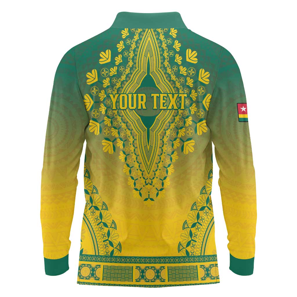 Personalized Togo African Dashiki Long Sleeve Polo Shirt - Wonder Print Shop