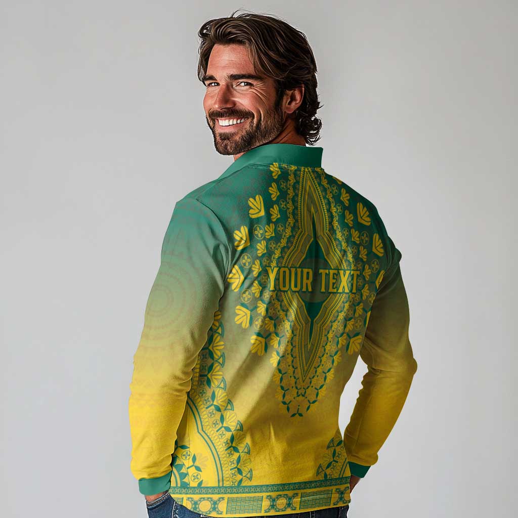 Personalized Togo African Dashiki Long Sleeve Polo Shirt - Wonder Print Shop