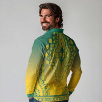 Personalized Togo African Dashiki Long Sleeve Polo Shirt - Wonder Print Shop