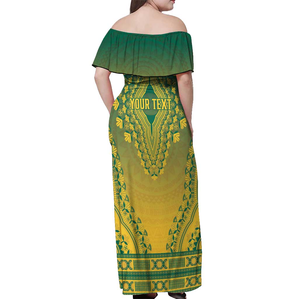 Personalized Togo African Dashiki Off Shoulder Maxi Dress - Wonder Print Shop