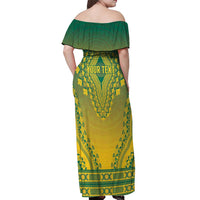 Personalized Togo African Dashiki Off Shoulder Maxi Dress - Wonder Print Shop
