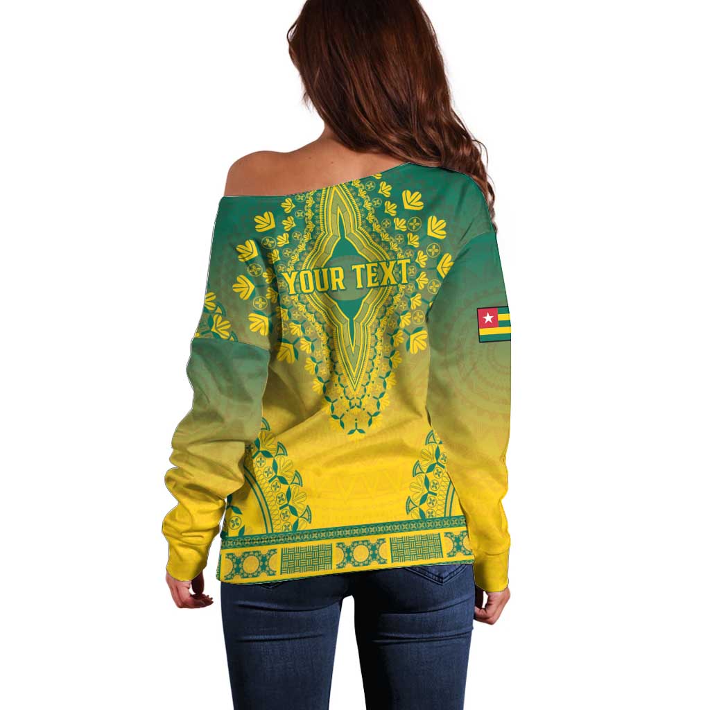 Personalized Togo African Dashiki Off Shoulder Sweater - Wonder Print Shop