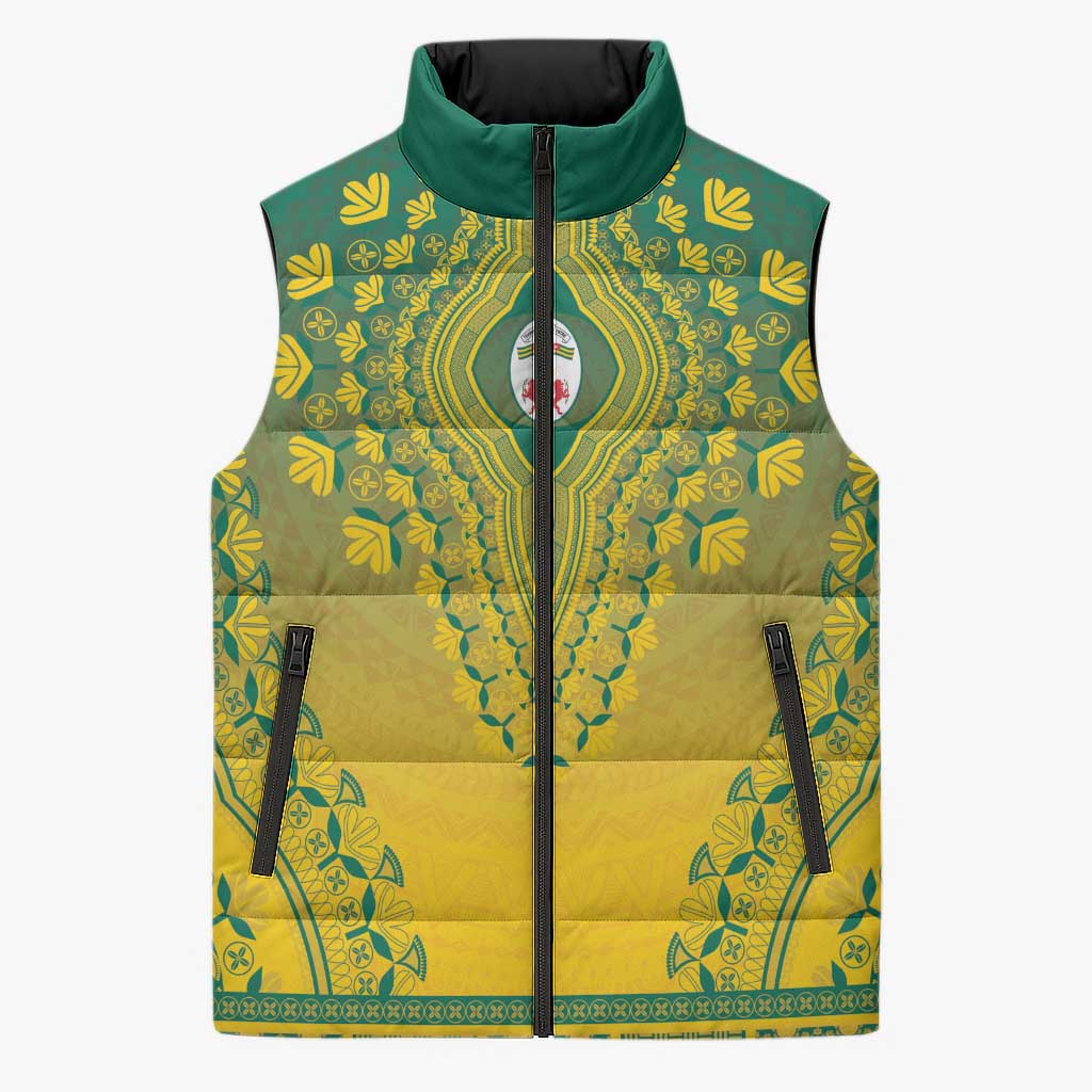 Personalized Togo African Dashiki Sleeveless Puffer Jacket - Wonder Print Shop