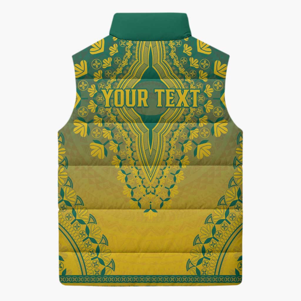 Personalized Togo African Dashiki Sleeveless Puffer Jacket - Wonder Print Shop