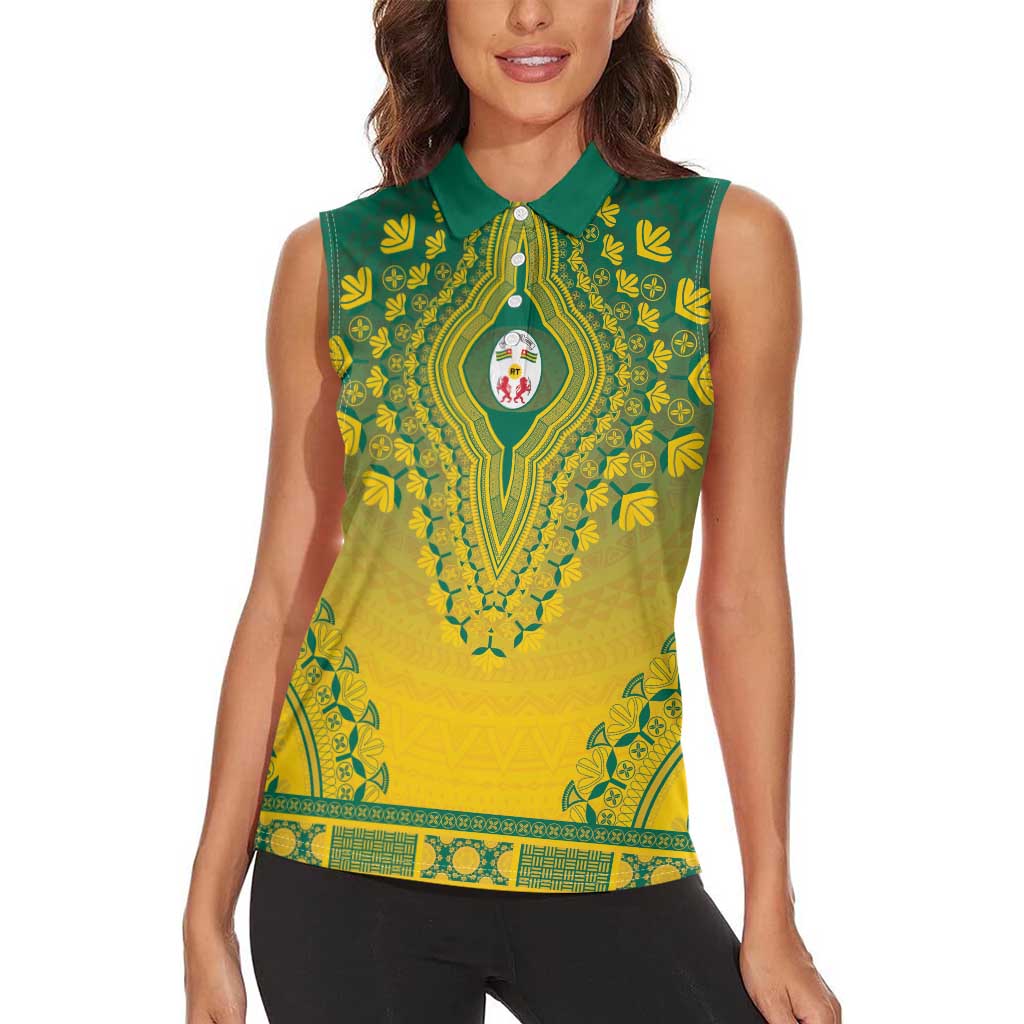 Personalized Togo African Dashiki Women Sleeveless Polo Shirt - Wonder Print Shop
