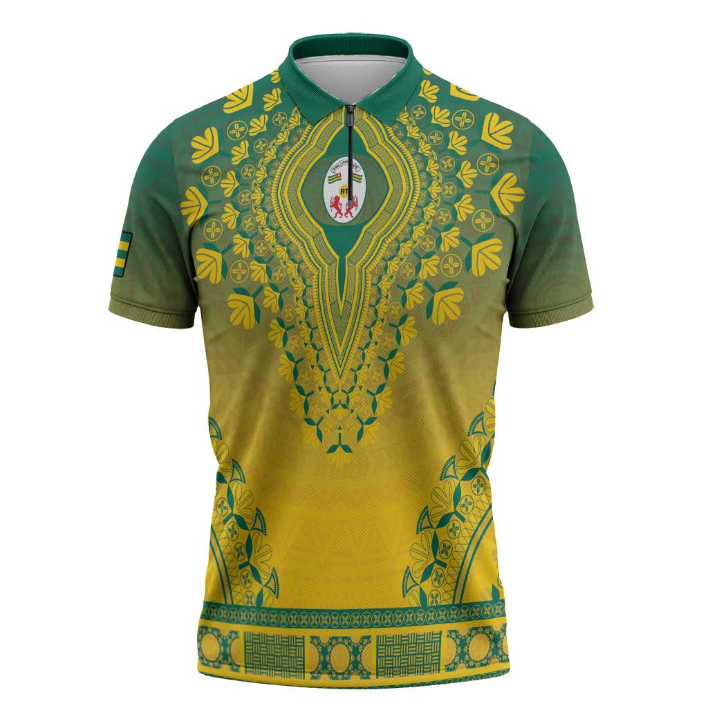 Personalized Togo African Dashiki Zipper Polo Shirt - Wonder Print Shop