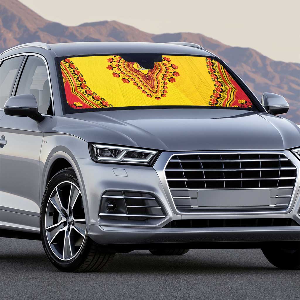 Uganda African Dashiki Auto Sun Shade - Wonder Print Shop