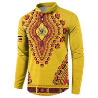Personalized Uganda African Dashiki Button Sweatshirt - Wonder Print Shop