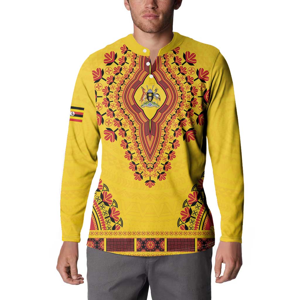Personalized Uganda African Dashiki Button Sweatshirt - Wonder Print Shop