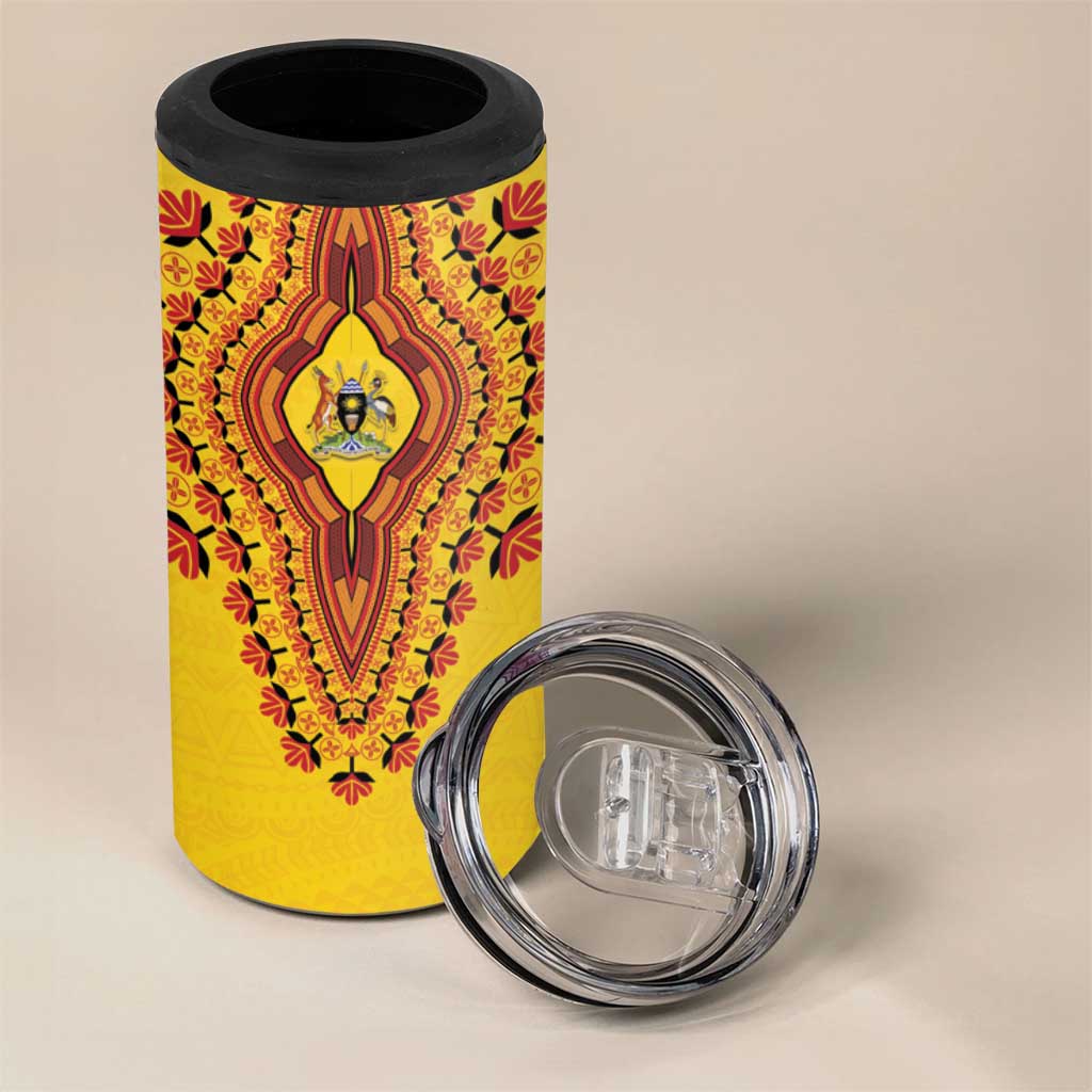 Personalized Uganda African Dashiki 4 in 1 Can Cooler Tumbler - Wonder Print Shop