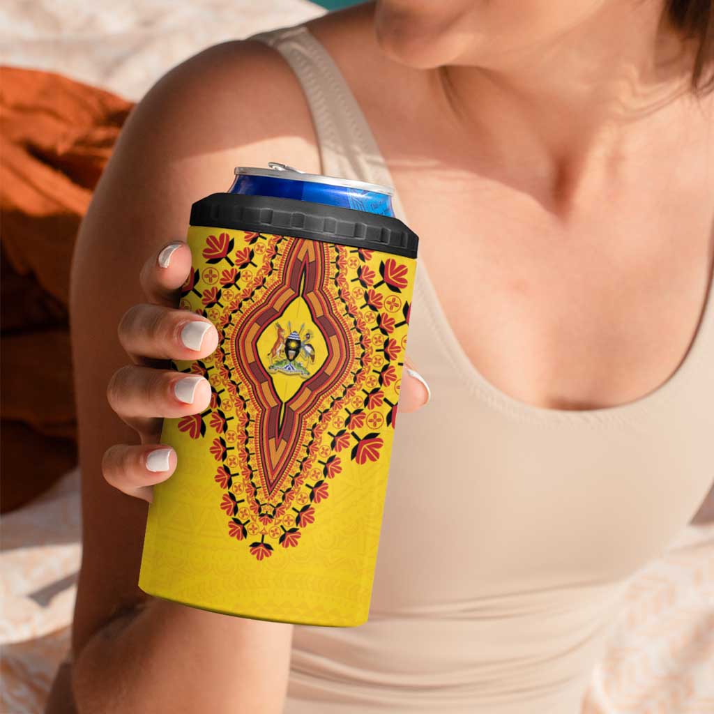 Personalized Uganda African Dashiki 4 in 1 Can Cooler Tumbler - Wonder Print Shop