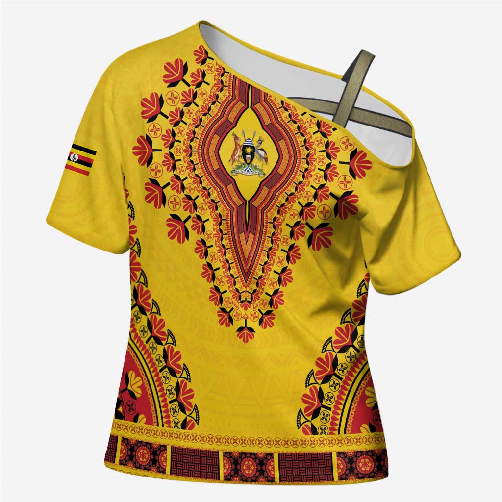 Personalized Uganda African Dashiki Cross Shoulder Shirt - Wonder Print Shop