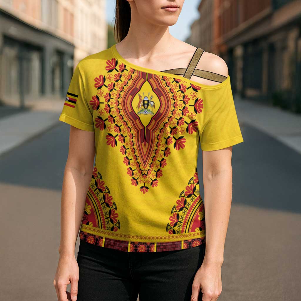 Personalized Uganda African Dashiki Cross Shoulder Shirt - Wonder Print Shop