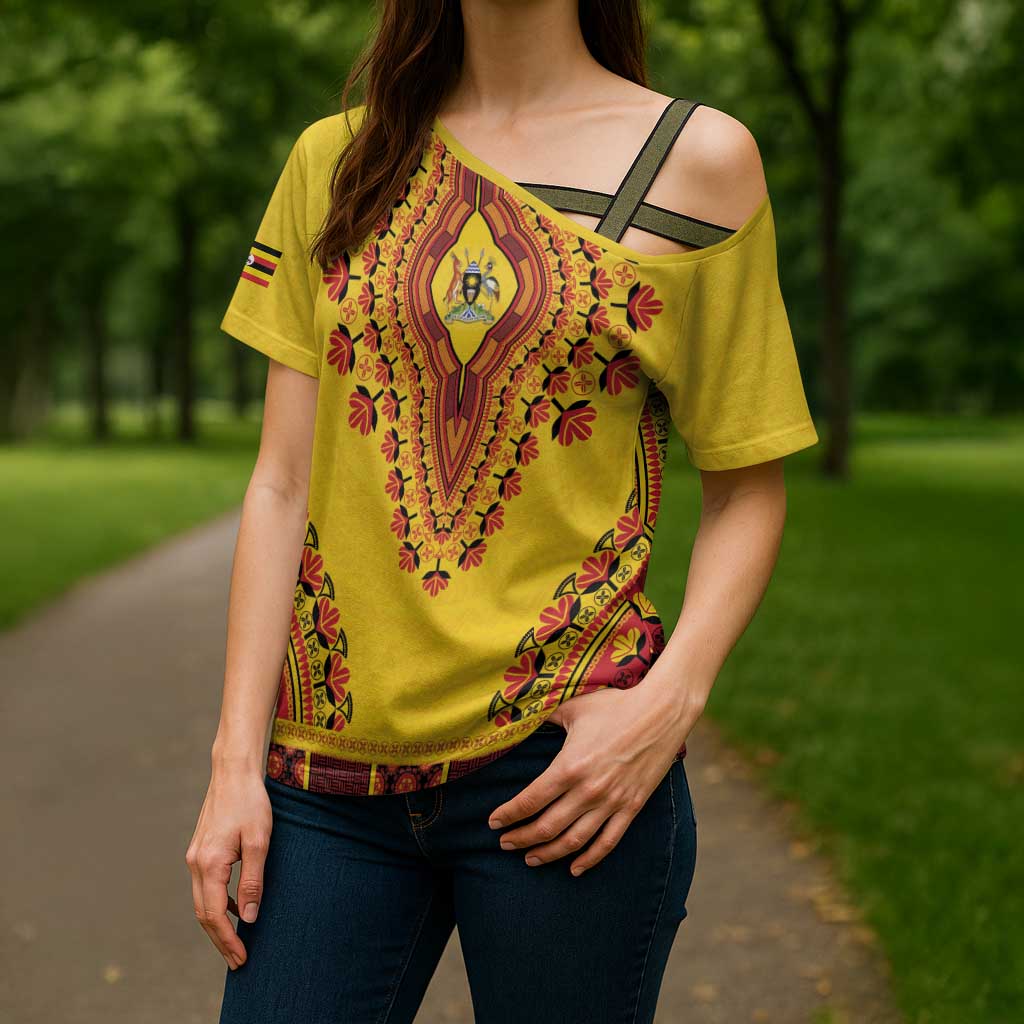 Personalized Uganda African Dashiki Cross Shoulder Shirt - Wonder Print Shop