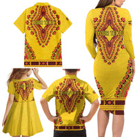 Personalized Uganda African Dashiki Family Matching Long Sleeve Bodycon Dress and Hawaiian Shirt - Wonder Print Shop