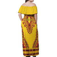 Personalized Uganda African Dashiki Family Matching Off Shoulder Maxi Dress and Hawaiian Shirt - Wonder Print Shop