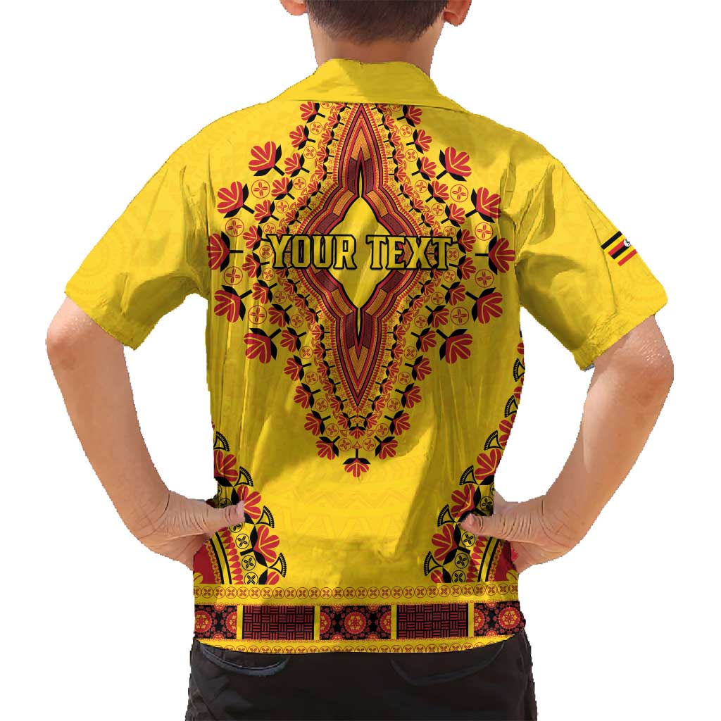 Personalized Uganda African Dashiki Family Matching Off Shoulder Short Dress and Hawaiian Shirt - Wonder Print Shop