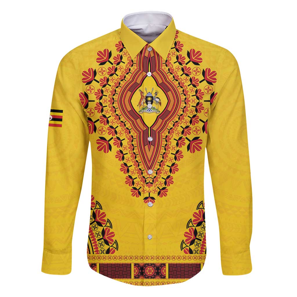 Personalized Uganda African Dashiki Family Matching Off Shoulder Short Dress and Hawaiian Shirt - Wonder Print Shop