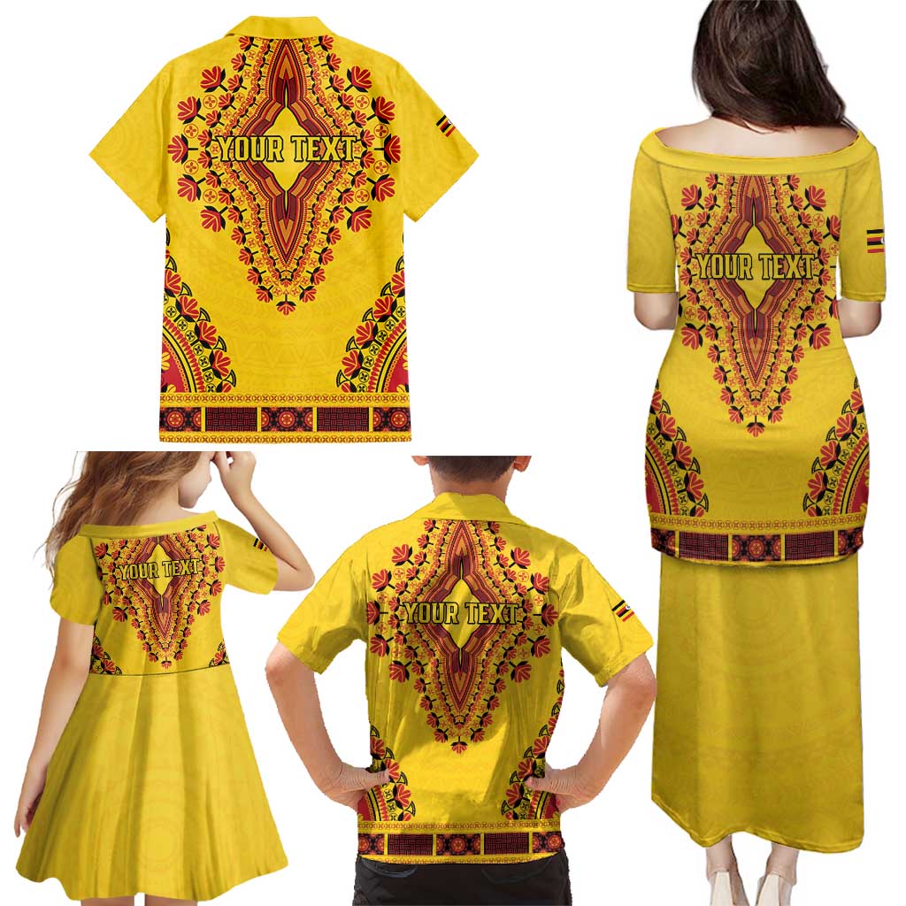 Personalized Uganda African Dashiki Family Matching Puletasi and Hawaiian Shirt - Wonder Print Shop