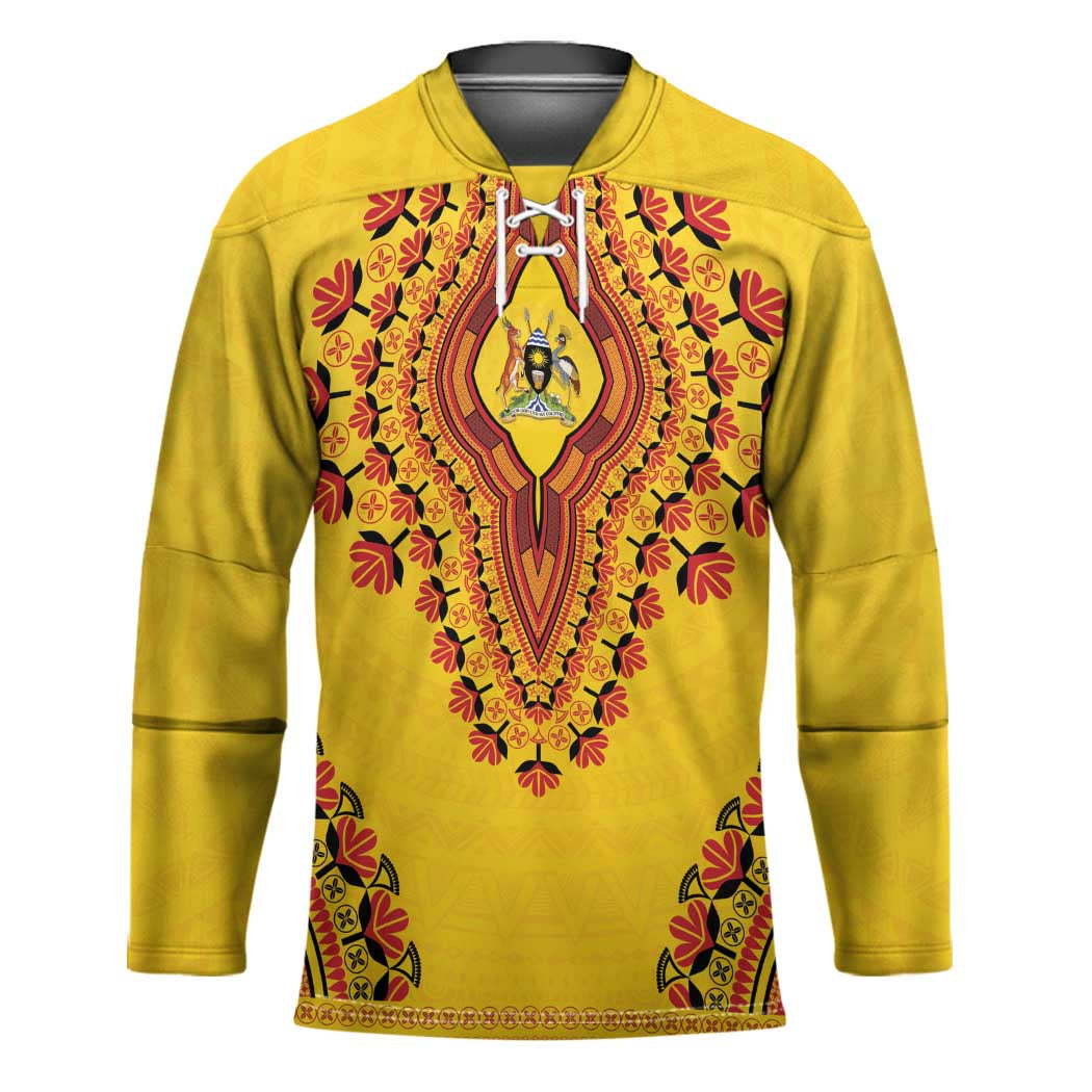 Personalized Uganda African Dashiki Hockey Jersey - Wonder Print Shop