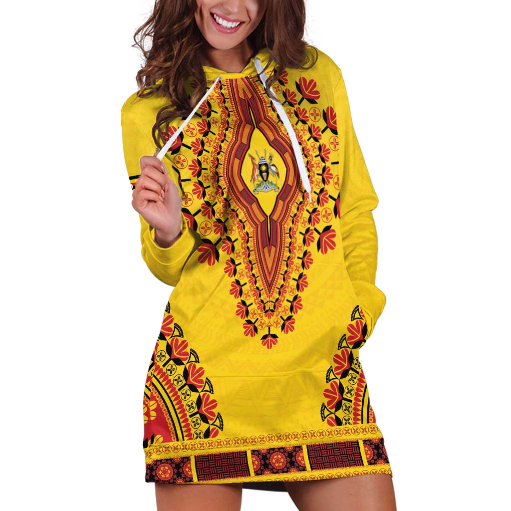Personalized Uganda African Dashiki Hoodie Dress - Wonder Print Shop