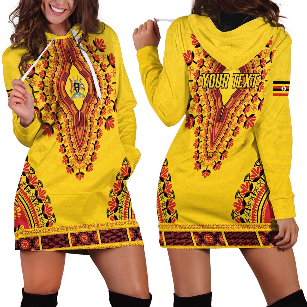 Personalized Uganda African Dashiki Hoodie Dress - Wonder Print Shop