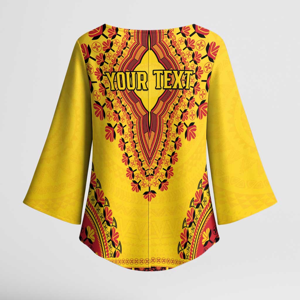 Personalized Uganda African Dashiki Kimono Sleeve Blouse - Wonder Print Shop