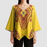 Personalized Uganda African Dashiki Kimono Sleeve Blouse - Wonder Print Shop