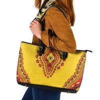 Uganda African Dashiki Leather Tote Bag - Wonder Print Shop