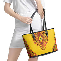 Uganda African Dashiki Leather Tote Bag - Wonder Print Shop