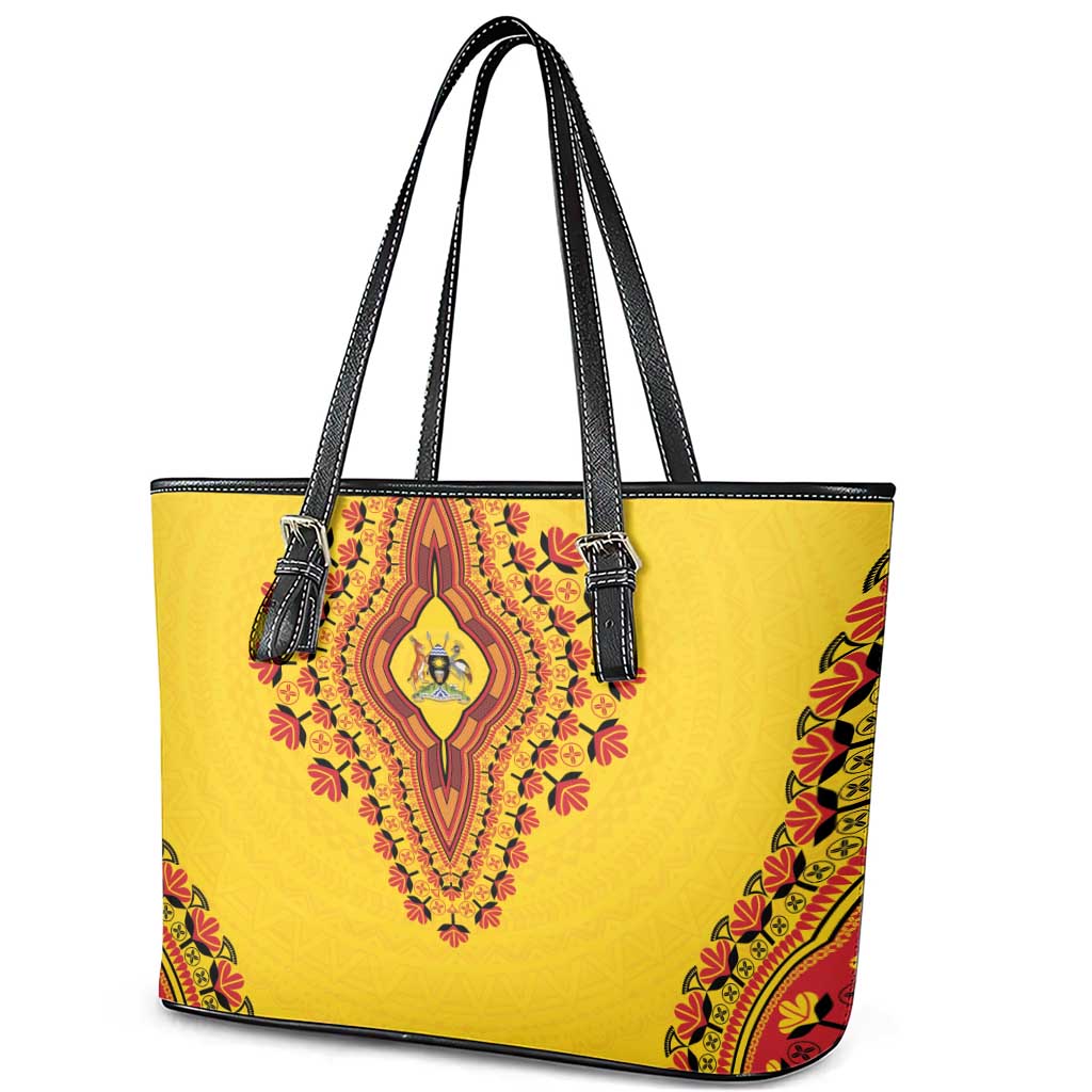 Uganda African Dashiki Leather Tote Bag - Wonder Print Shop