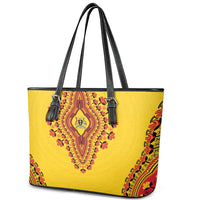 Uganda African Dashiki Leather Tote Bag - Wonder Print Shop