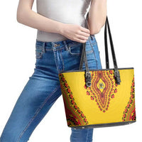 Uganda African Dashiki Leather Tote Bag - Wonder Print Shop