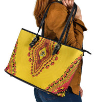 Uganda African Dashiki Leather Tote Bag - Wonder Print Shop