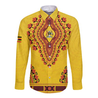 Personalized Uganda African Dashiki Long Sleeve Button Shirt - Wonder Print Shop