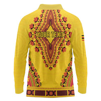 Personalized Uganda African Dashiki Long Sleeve Polo Shirt - Wonder Print Shop