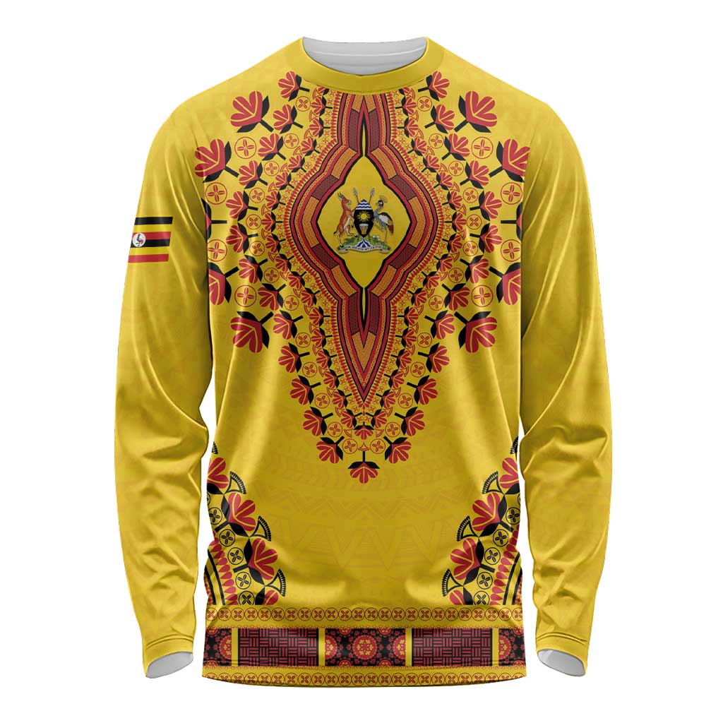 Personalized Uganda African Dashiki Long Sleeve Shirt - Wonder Print Shop