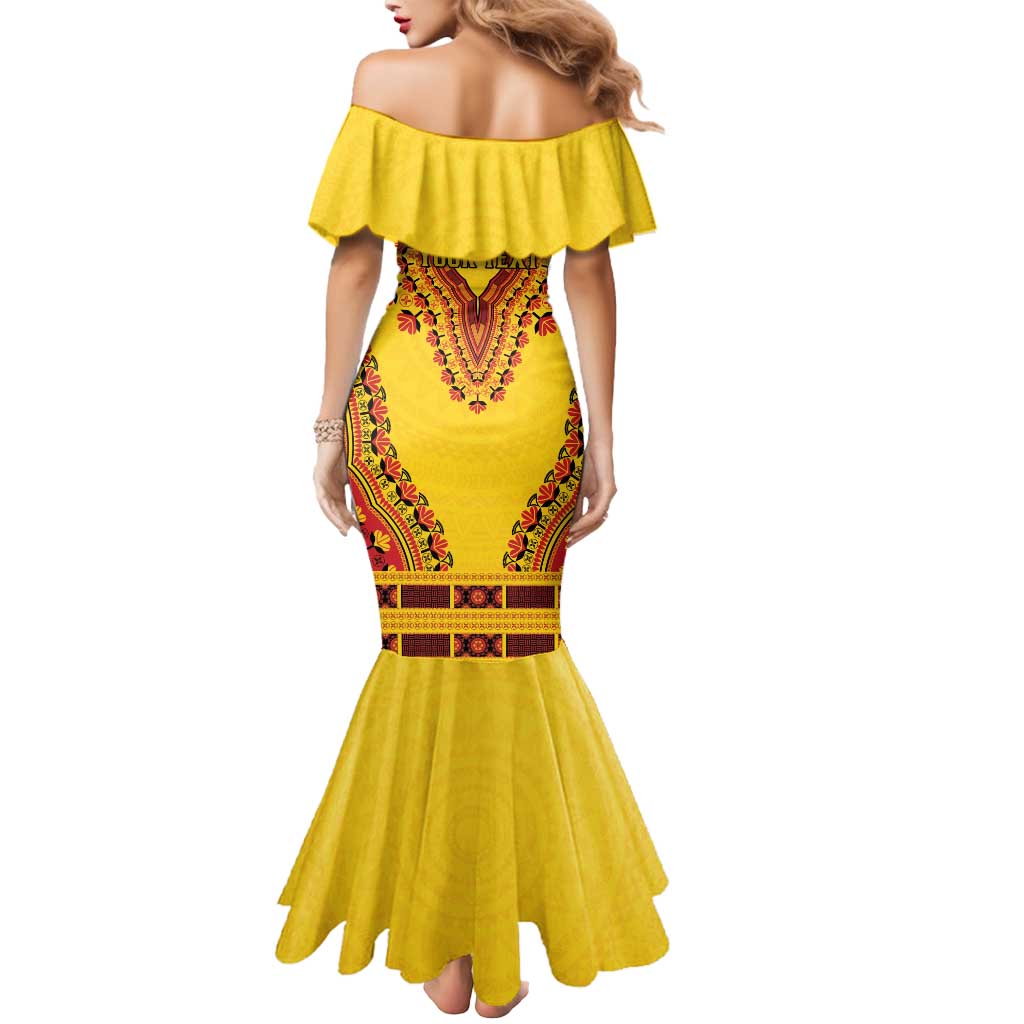 Personalized Uganda African Dashiki Mermaid Dress - Wonder Print Shop