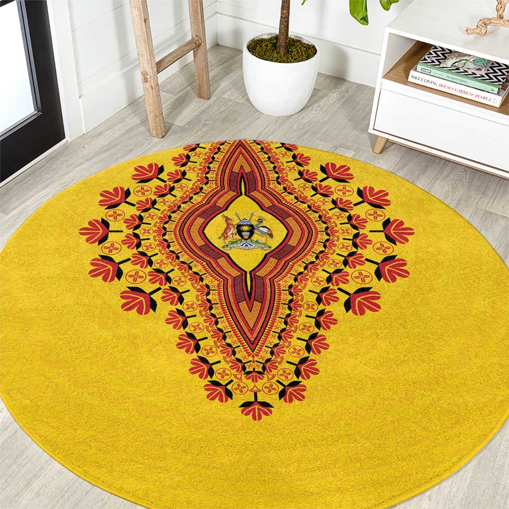 Uganda African Dashiki Round Carpet - Wonder Print Shop