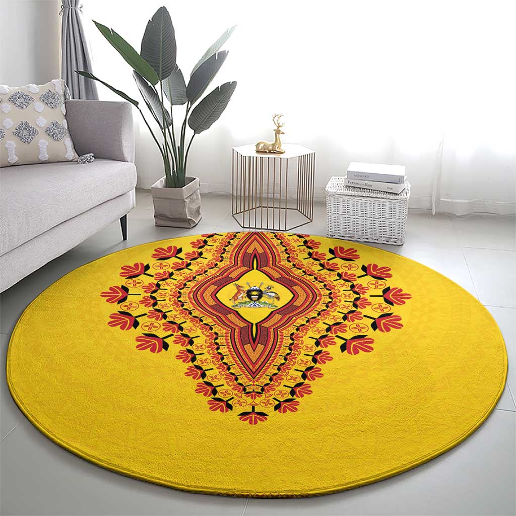 Uganda African Dashiki Round Carpet - Wonder Print Shop