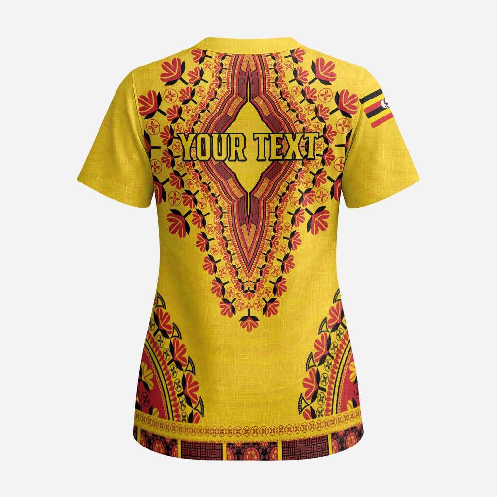 Personalized Uganda African Dashiki Scrub Top - Wonder Print Shop
