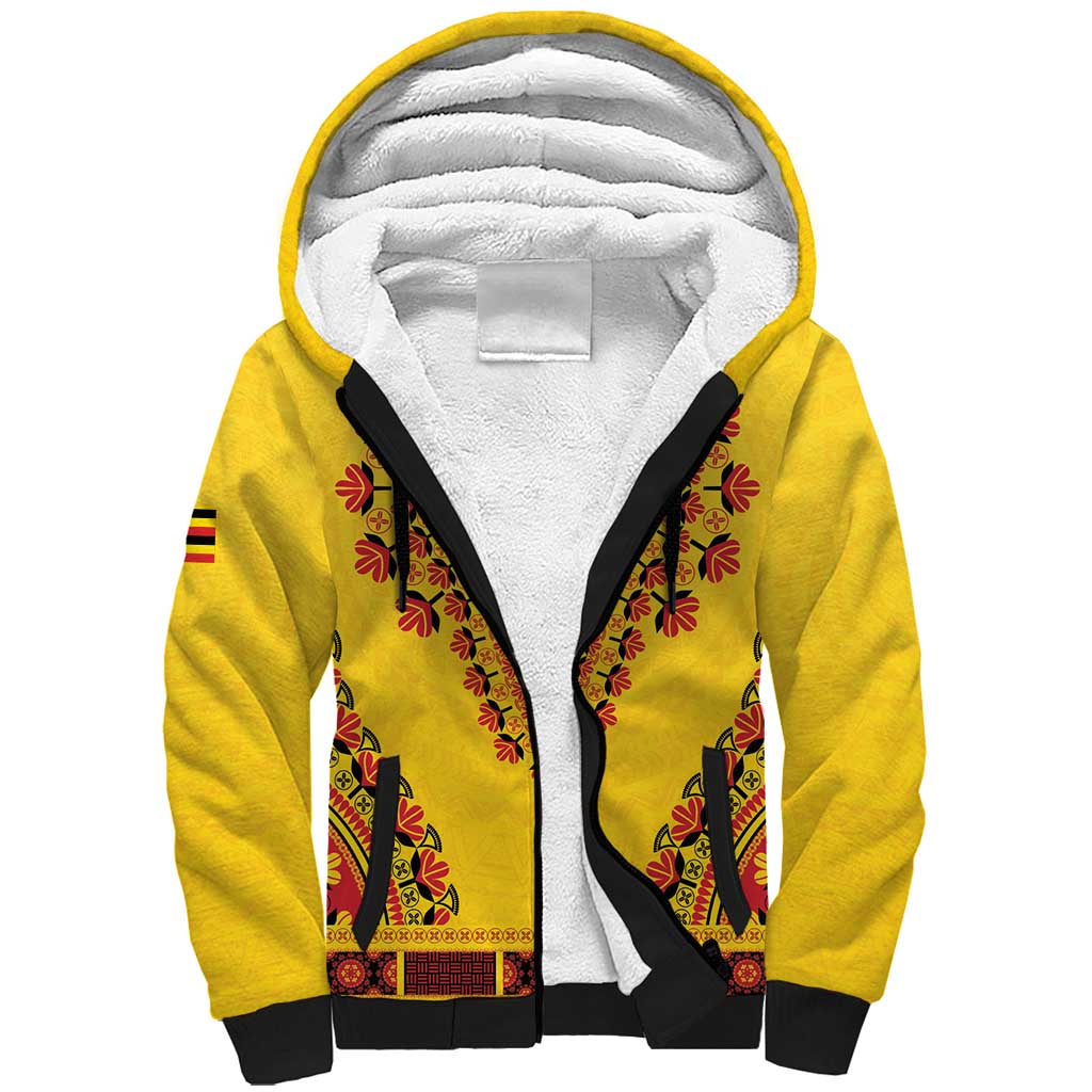 Personalized Uganda African Dashiki Sherpa Hoodie - Wonder Print Shop