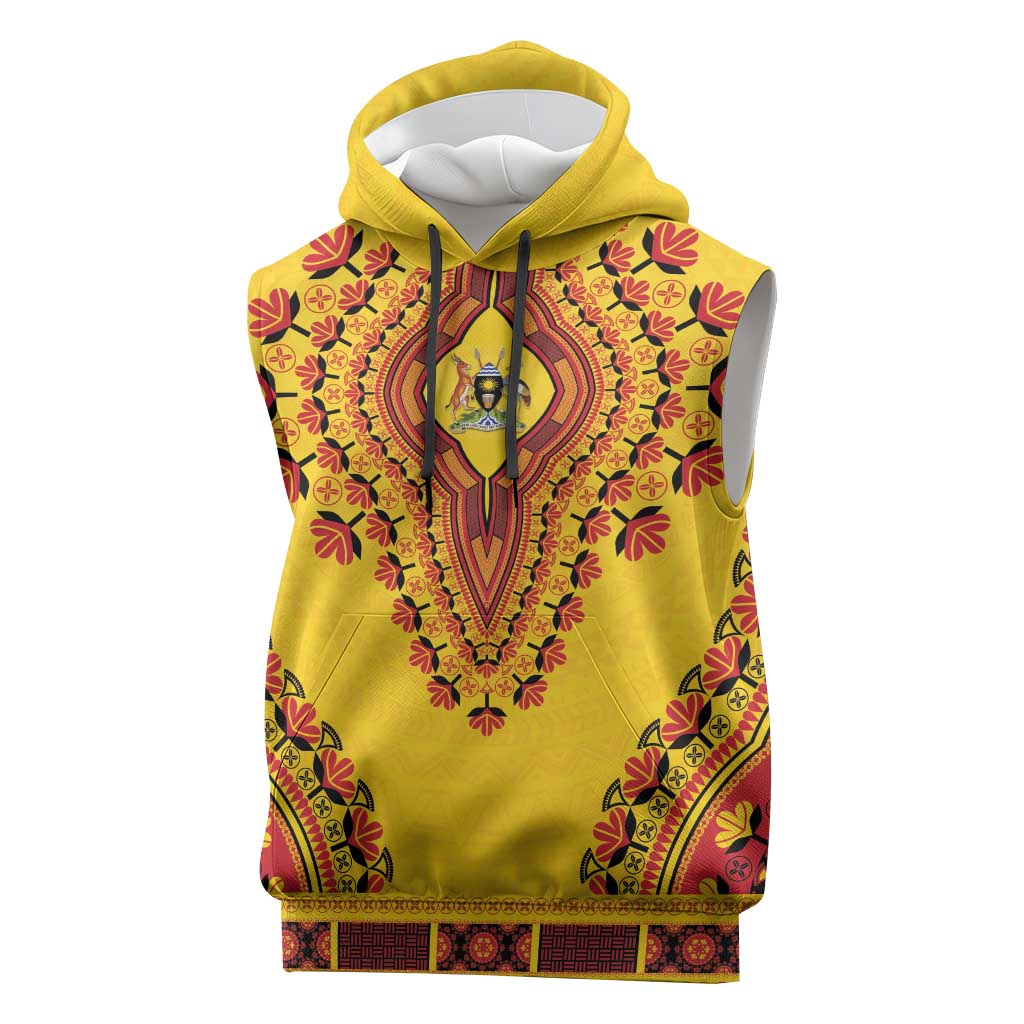 Personalized Uganda African Dashiki Sleeveless Hoodie - Wonder Print Shop