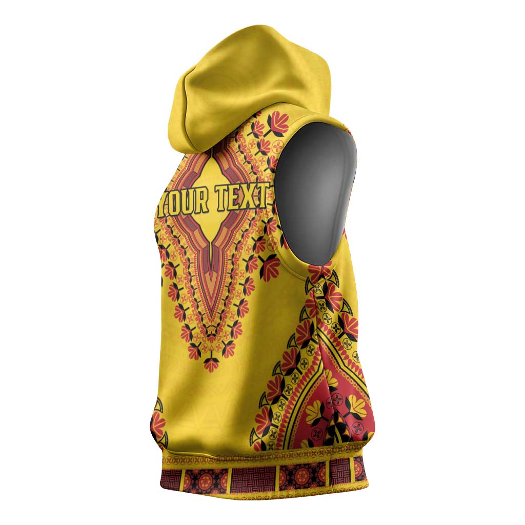 Personalized Uganda African Dashiki Sleeveless Hoodie - Wonder Print Shop