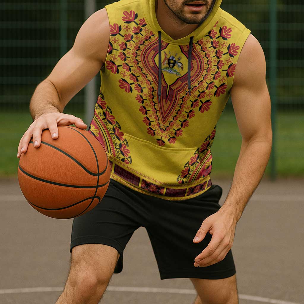 Personalized Uganda African Dashiki Sleeveless Hoodie - Wonder Print Shop