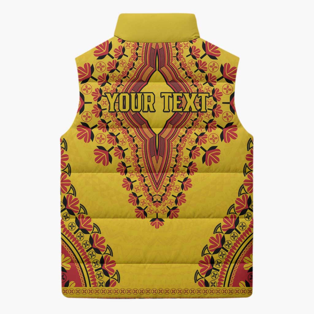 Personalized Uganda African Dashiki Sleeveless Puffer Jacket - Wonder Print Shop